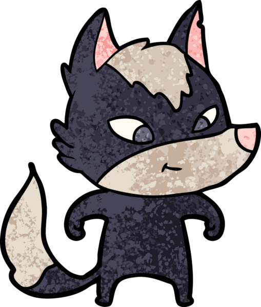 Bir insan tarafından çizilmiş dost canlısı bir kurt.