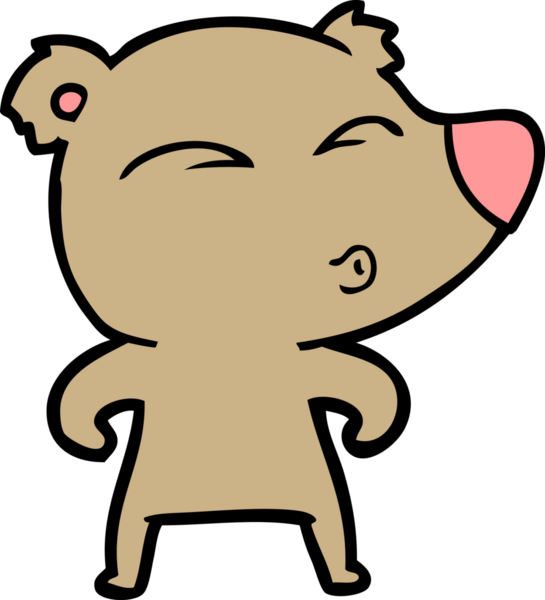 bir insan tarafından çizilmiş bir karikatür ıslık ayısı