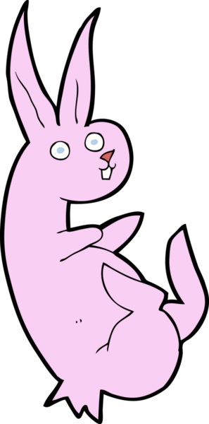 Bir insan tarafından çizilmiş şirin çizgi film tavşanı.