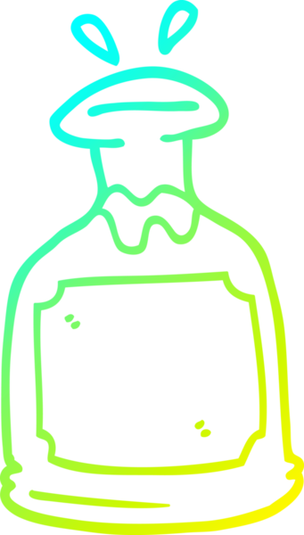 Bir insan tarafından çizilmiş viski sürahisinin soğuk gradyan çizgisi.