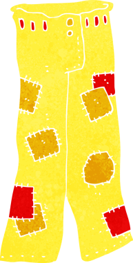 Bir insan tarafından çizilmiş eski bir kot pantolon.