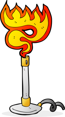 bir insan tarafından çizilmiş çizgi film bunsen yakıcı