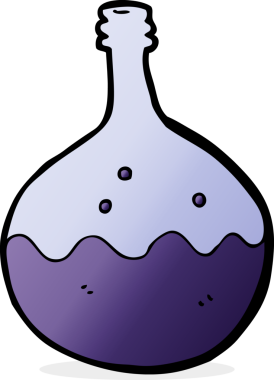 Bir insan tarafından çizilmiş köpüren kimyasallar.