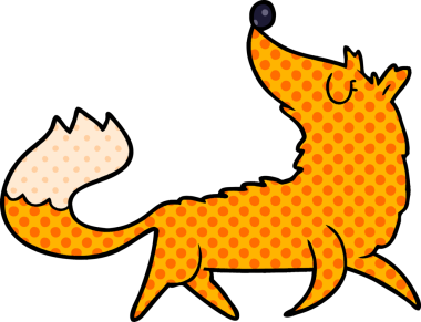 bir insan tarafından çizilmiş tilki çizgi filmi