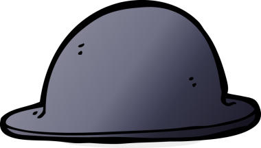 Bir insan tarafından çizilmiş eski bir melon şapka.