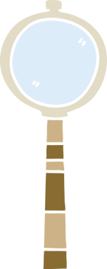 Bir insan tarafından çizilmiş garip çizgi film büyüteçleri.