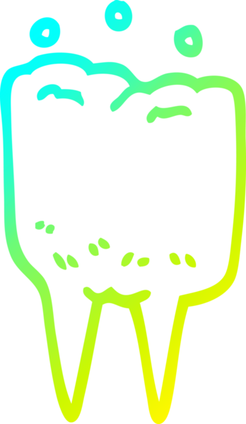 Bir insan tarafından çizilmiş bir çizgi film dişinin soğuk gradyan çizimi.