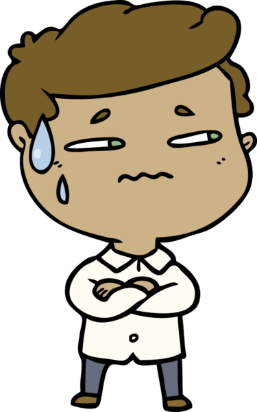 Bir insan tarafından çizilmiş endişeli bir adam.