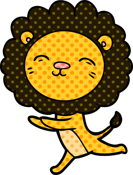 Bir insan tarafından çizilmiş koşu aslanı.