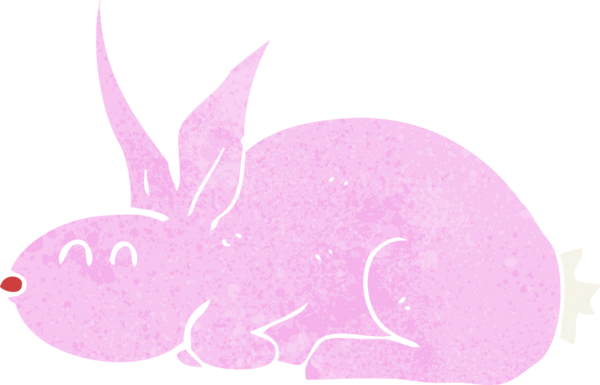 Bir insan tarafından çizilmiş çizgi film tavşanı