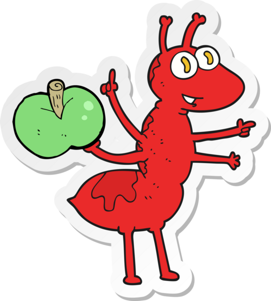 Bir insan tarafından çizilmiş elmalı karınca çıkartması.