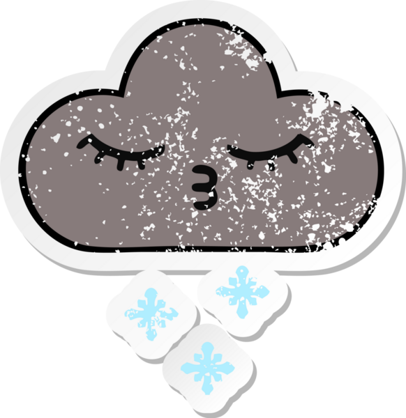 Bir insan tarafından çizilmiş fırtına bulutu gibi tatlı bir karikatür çıkartması.