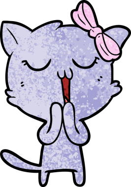 Bir insan tarafından çizilmiş çizgi film kedisi.