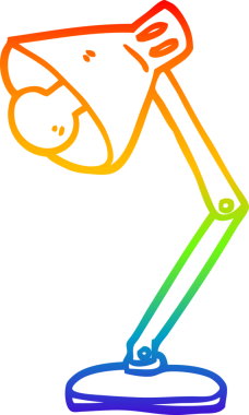 Bir insan tarafından çizilmiş karikatür köşeli masa lambası çizimi