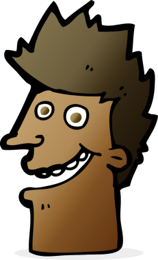 Bir insan tarafından çizilmiş mutlu adam yüzü.