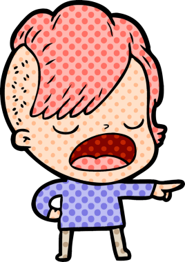 Bir insan tarafından çizilmiş havalı hippi kız çizgi filmi.