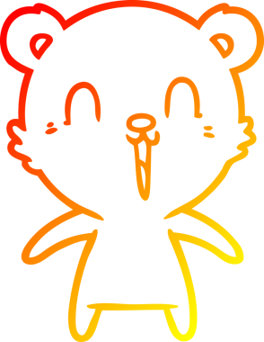 Bir insan tarafından çizilmiş mutlu bir çizgi film ayısının çizimi.