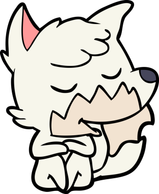 Bir insan tarafından çizilmiş dost canlısı çizgi film tilkisi