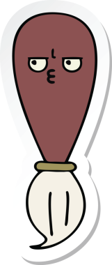 Bir insan tarafından çizilmiş şirin bir karikatür fırçasının çıkartması.