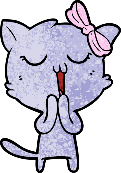 Bir insan tarafından çizilmiş çizgi film kedisi.