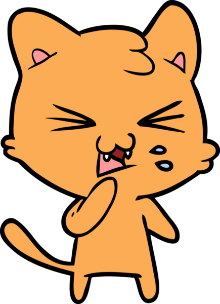 Bir insan tarafından çizilmiş kedi tıslaması.