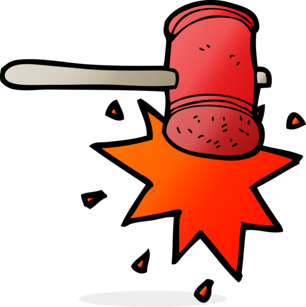 Bir insan tarafından çizilmiş karton çekiç.