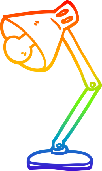 Bir insan tarafından çizilmiş karikatür köşeli masa lambası çizimi