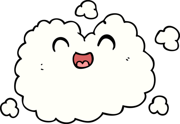 Bir insan tarafından çizilmiş mutlu duman bulutu.