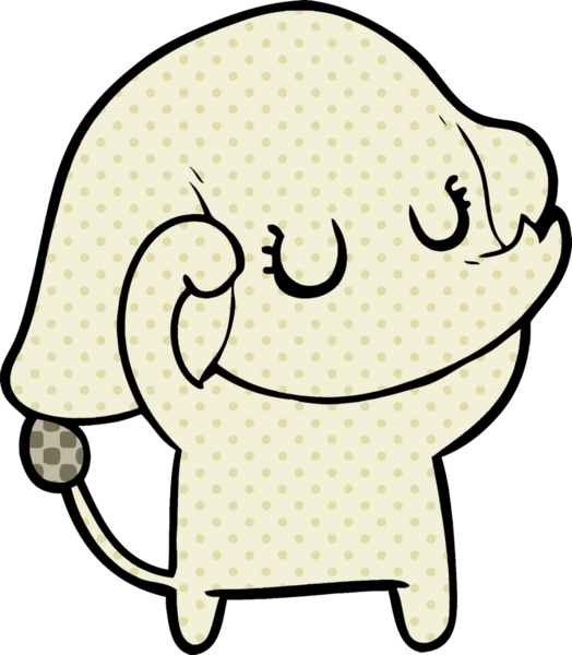 Bir insan tarafından çizilmiş şirin bir fil.