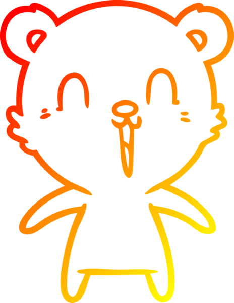 Bir insan tarafından çizilmiş mutlu bir çizgi film ayısının çizimi.