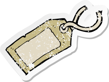 Bir insan tarafından çizilmiş karikatür bagaj etiketi.