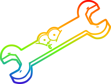 gökkuşağı gradyan çizgi çizimi bir insan tarafından çizilmiş çizgi film anahtarı