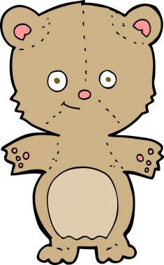 Bir insan tarafından çizilmiş oyuncak ayı.