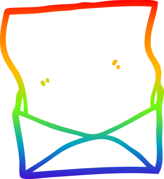 bir karikatür harfi ve bir insan tarafından çizilmiş bir zarf çizimi