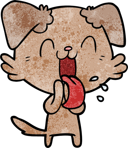 Bir insan tarafından çizilmiş nefes nefese bir köpek.