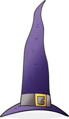 Bir insan tarafından çizilmiş karikatür cadı şapkası.