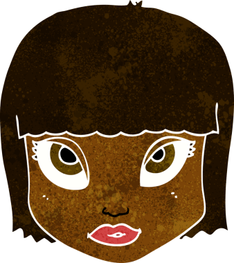 Bir insan tarafından çizilmiş bir kadın yüzü.