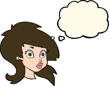 Bir insan tarafından çizilmiş düşünce balonlu bir karikatür.