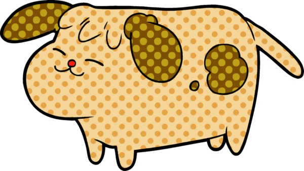 Bir insan tarafından çizilmiş şirin bir çizgi film köpeği.