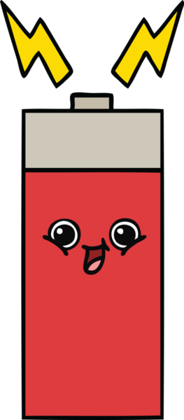 Bir insan tarafından çizilmiş güzel bir pil karikatürü.