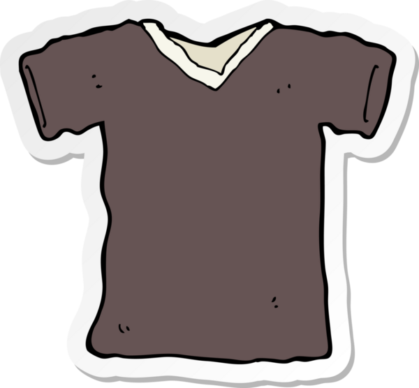 Bir insan tarafından çizilmiş karikatür tişörtünün çıkartması.