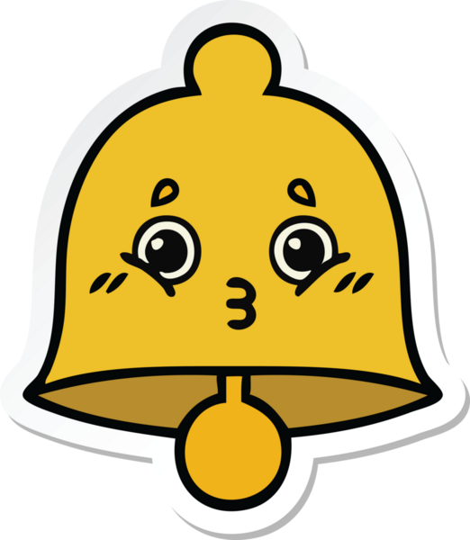 Bir insan tarafından çizilmiş sevimli bir çanın çıkartması.