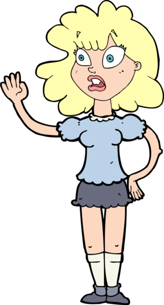 Bir insan tarafından çizilmiş endişeli bir kadın.