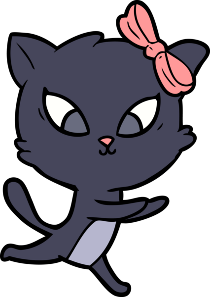 Bir insan tarafından çizilmiş çizgi film kedisi.