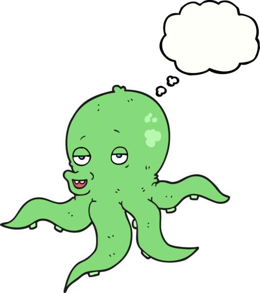 Bir insan tarafından çizilmiş serbest çizim baloncuk ahtapot.