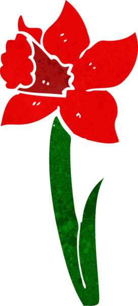 Bir insan tarafından çizilmiş karikatür çiçeği