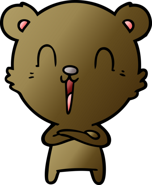 Bir insan tarafından çizilmiş mutlu çizgi film ayısı.