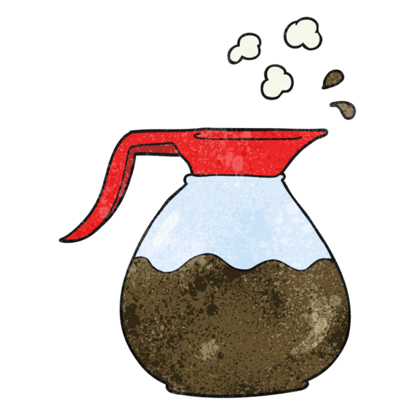 Bir insan tarafından çizilmiş el yapımı çizgi film kahve sürahisi.