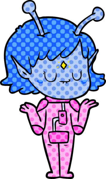 Bir insan tarafından çizilmiş uzaylı kız.