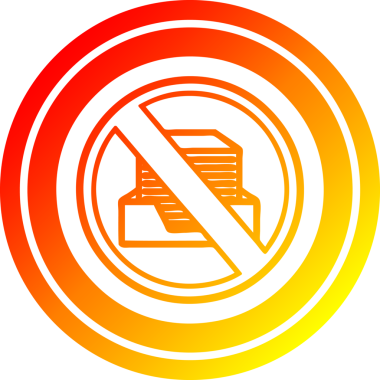 Bir insan tarafından çizilmiş sıcak gradyan bitişi olan kağıtsız dairesel simge